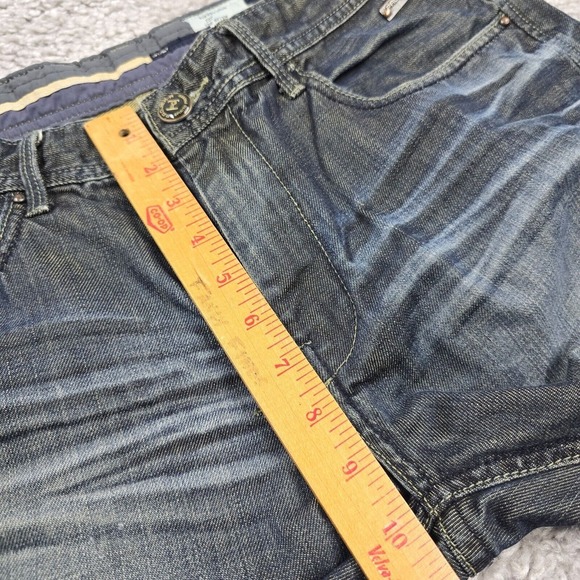 Projek Raw Jeans Mens 34x33 Blue Straight Dark Wash Whiskers Biker Punk - Picture 12 of 15